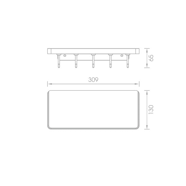 Shelf with 5 Hook - The Bath House